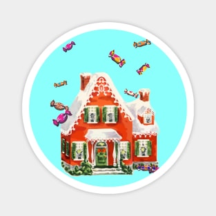 1980s matching family christmas retro candy gingerbread house Magnet